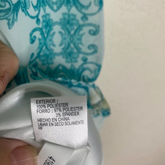 Antonio Melani Womens Dress Size 8 Blue & Beige Baroque Print Polyester - Picture 4 of 10